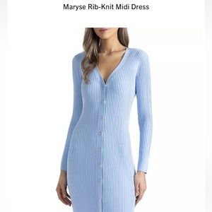 Shoshana light blue knit midi dress
